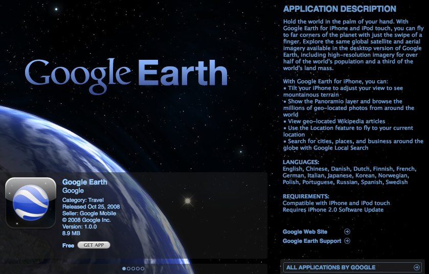 itunes_googleearth itunes googleearth Jak si založit US iTunes Store (AppStore) účet zdarma