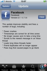 facebook aktualizace iphone aplikace 166x250   Stabilnější Facebook aplikace na iPhone