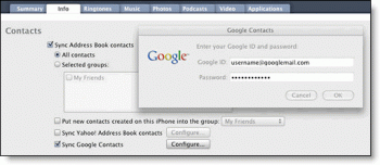 itunes google sync 350x152   Vše co potřebujete vědět o (Push) synchronizaci Google kalendáře a kontaktů