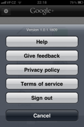 GPlus Settings IMG 1389 173x260 Google+ už má i aplikaci pro iPhone