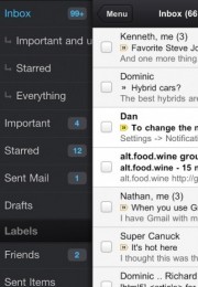 gmail iphone2 180x260   Google se svou nativní aplikací pro Gmail zklamal