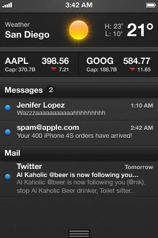 notification center   iOS 5 a jeho nekonzistentní uživatelské rozhraní