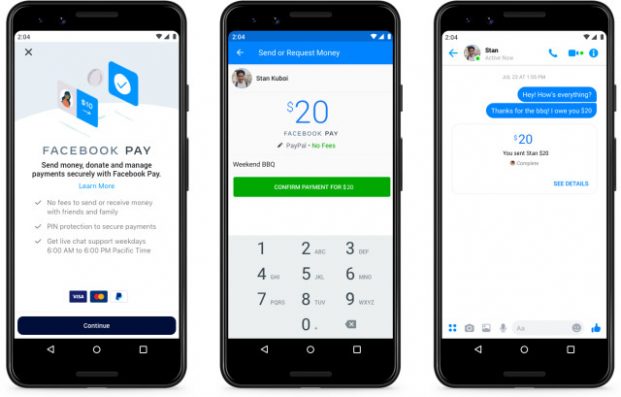 Facebook Pay. Nová platební služba, která umožní posílat peníze přes Messenger, WhatsApp a Instagram Náhled