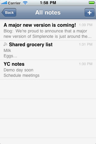 simplenote iphone1