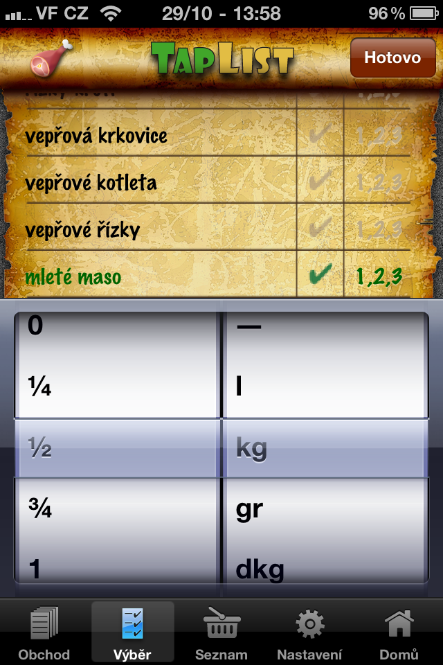 Taplist Shopping List