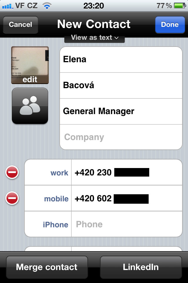 Business Card Reader