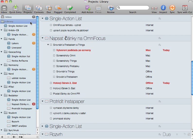 OmniFocus Projects  Library