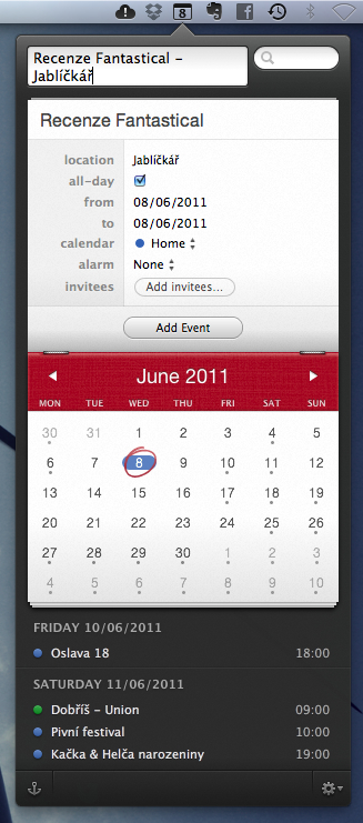 fantastical newevent