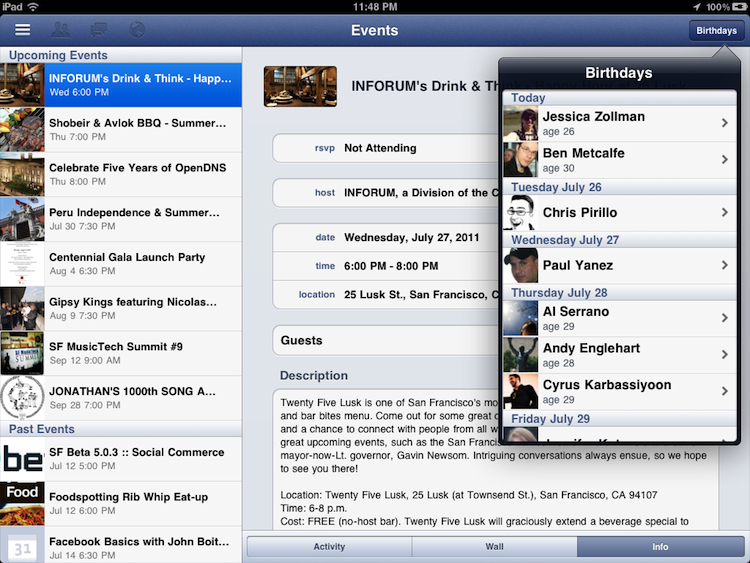 Facebook iPad 3