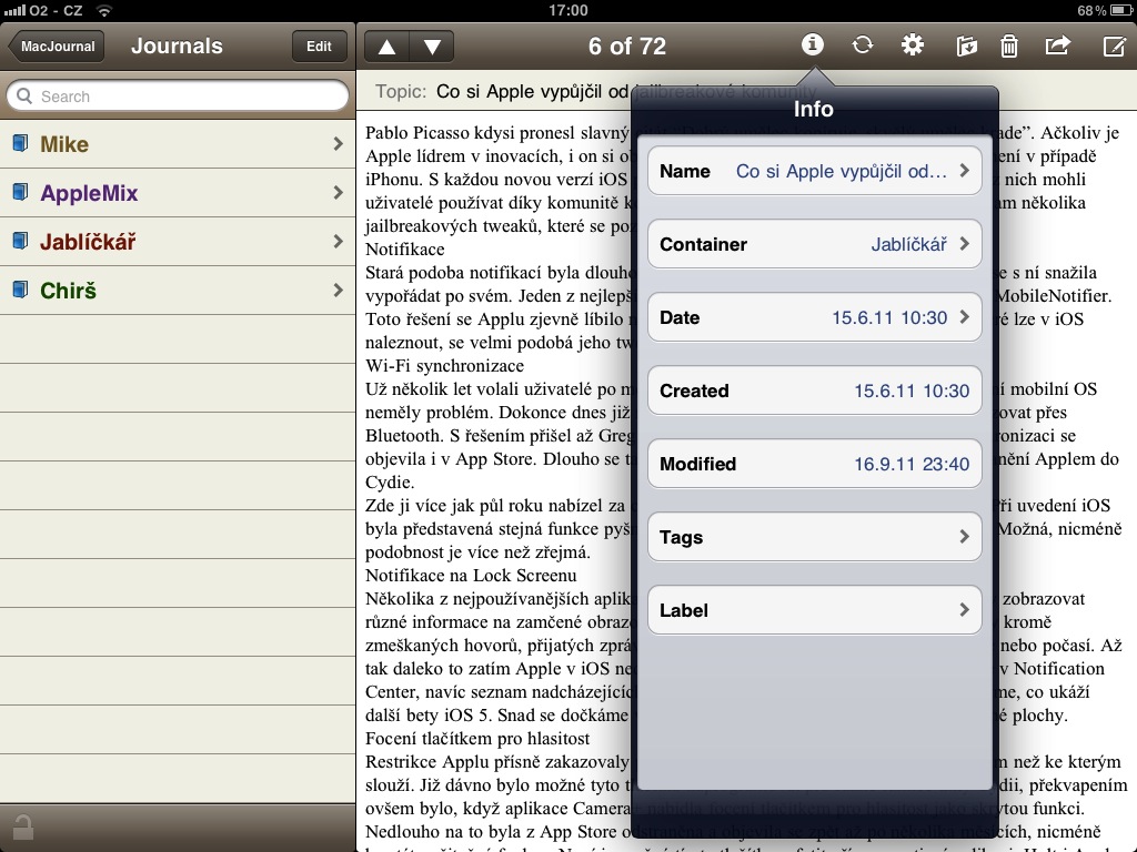 MacJournal pro iPad
