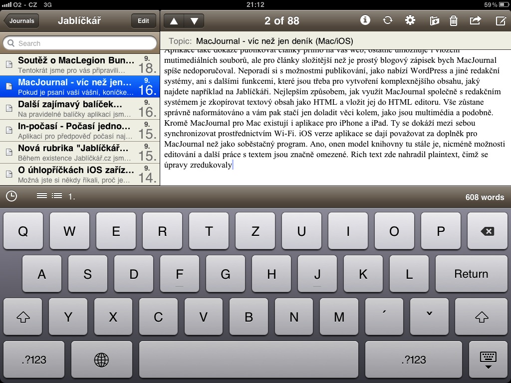 MacJournal pro iPad