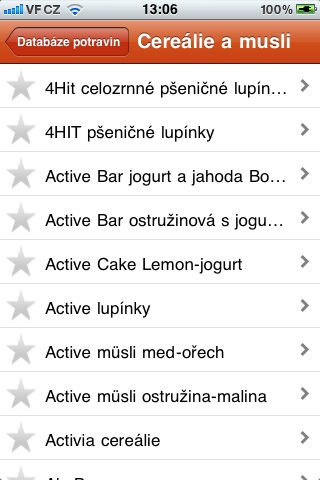 Databáze potravin   cereálie