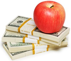 apple stack of money