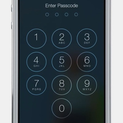ios 7 lock screen passcode colors icon
