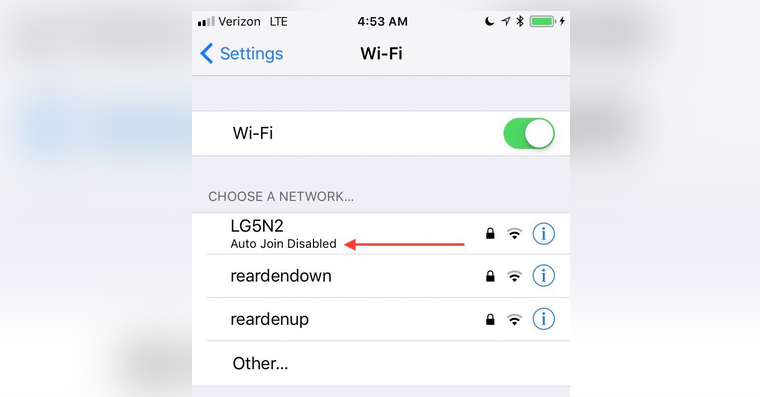 iOS 11 Wi Fi