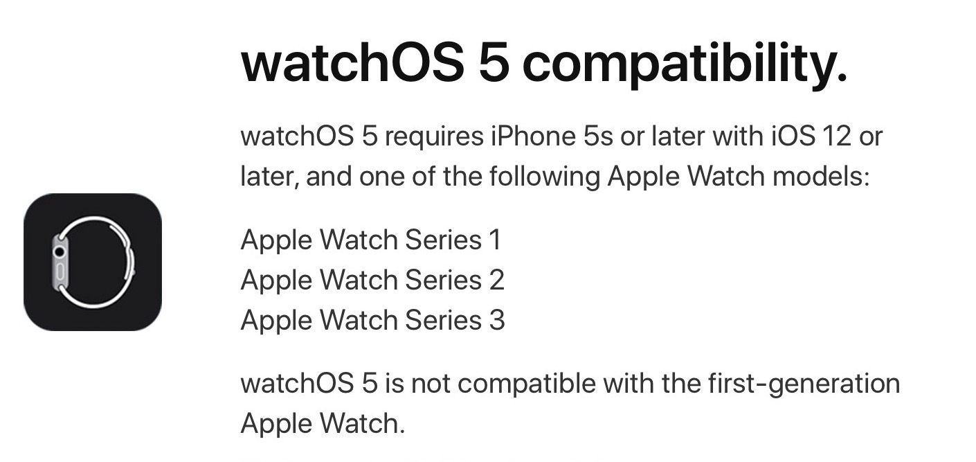 watchOS 5 kompatibilita 2