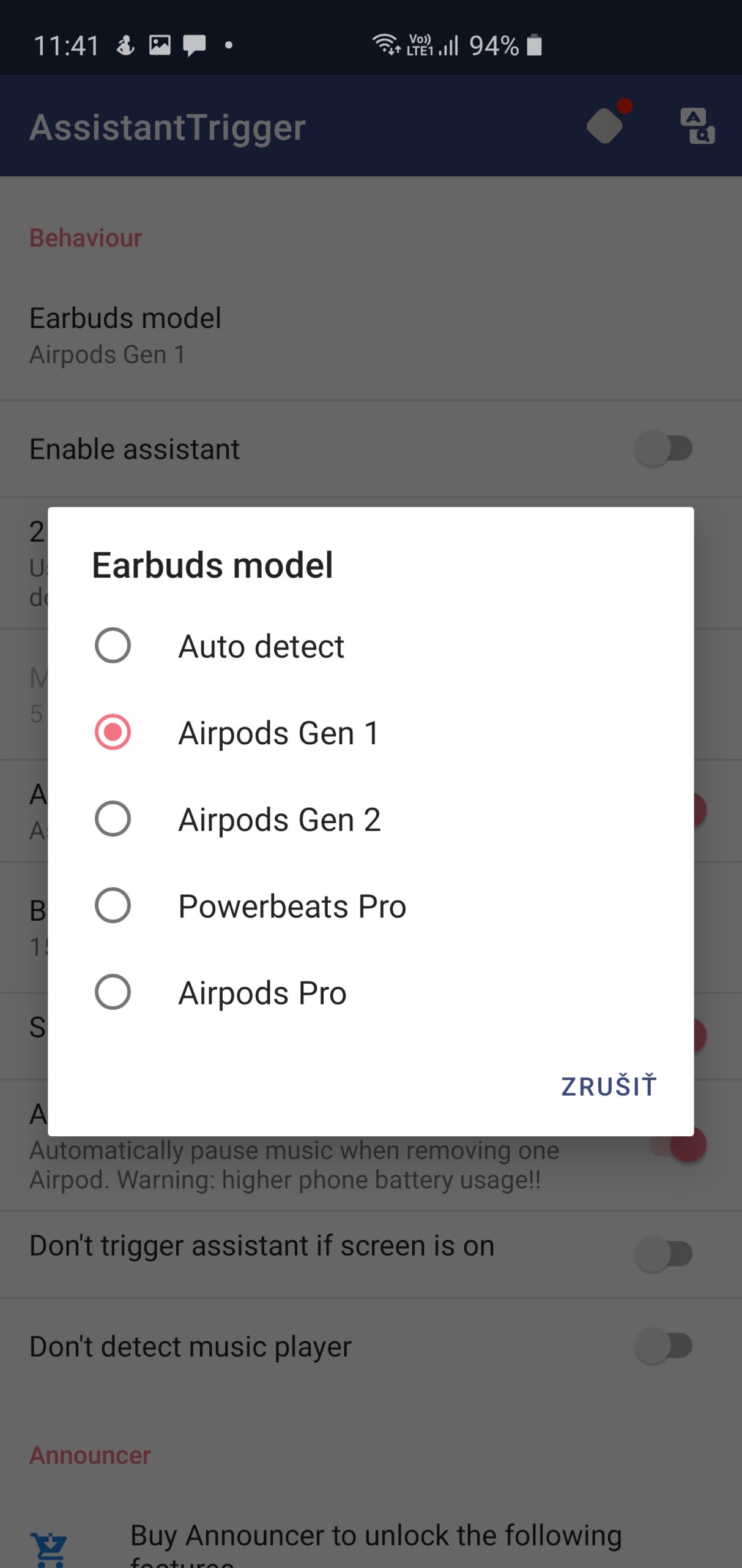 AirPods Assistant Trigger na Androidu