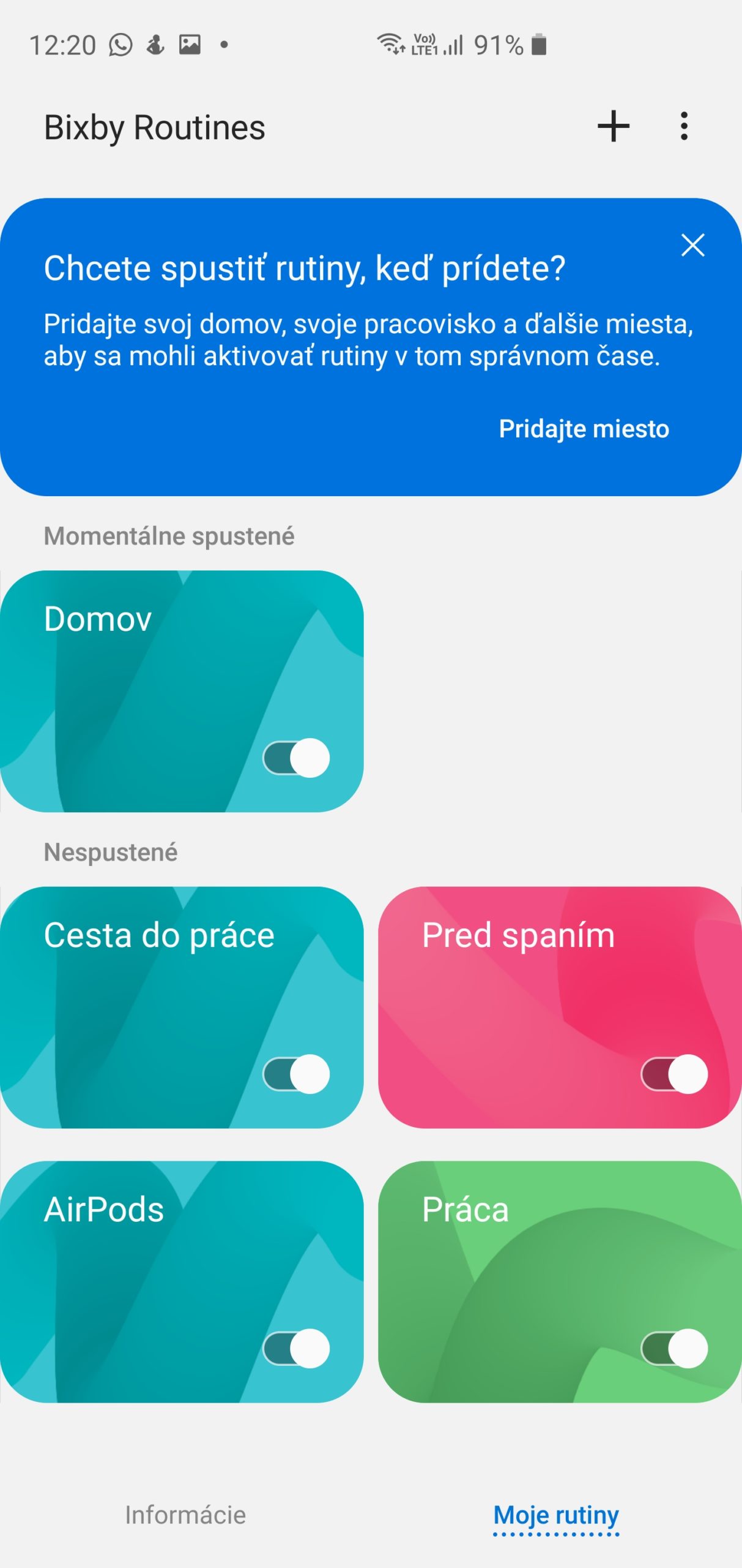 Bixby Routines rezim AirPods