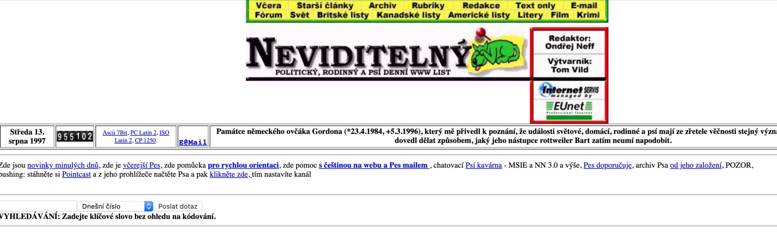 Neviditelny pes web 1997