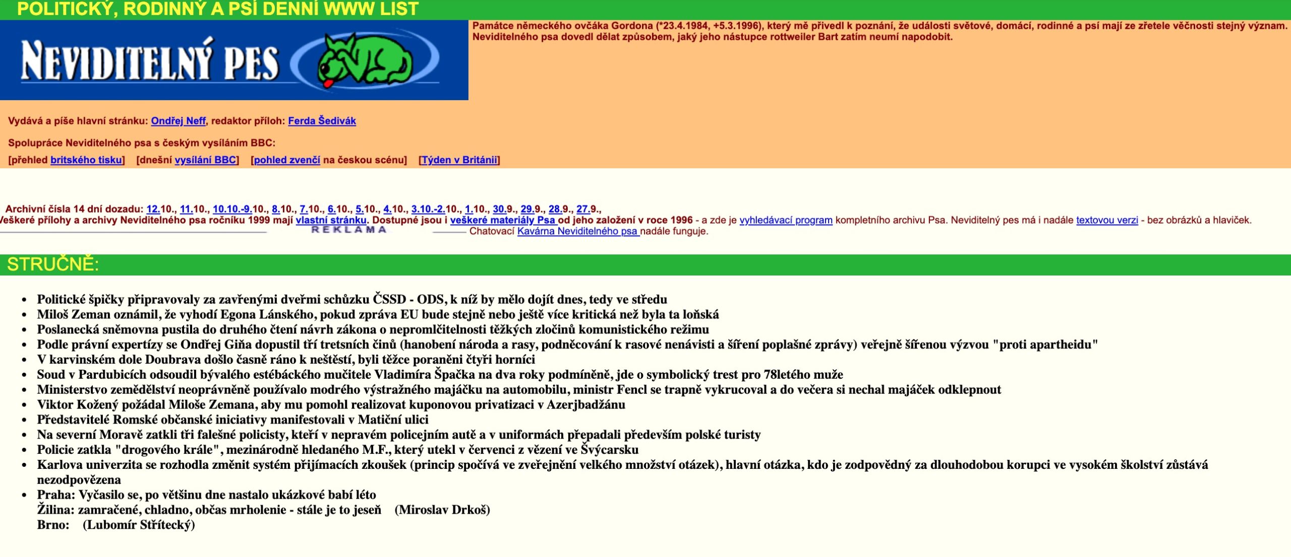 Neviditelny pes web 1997