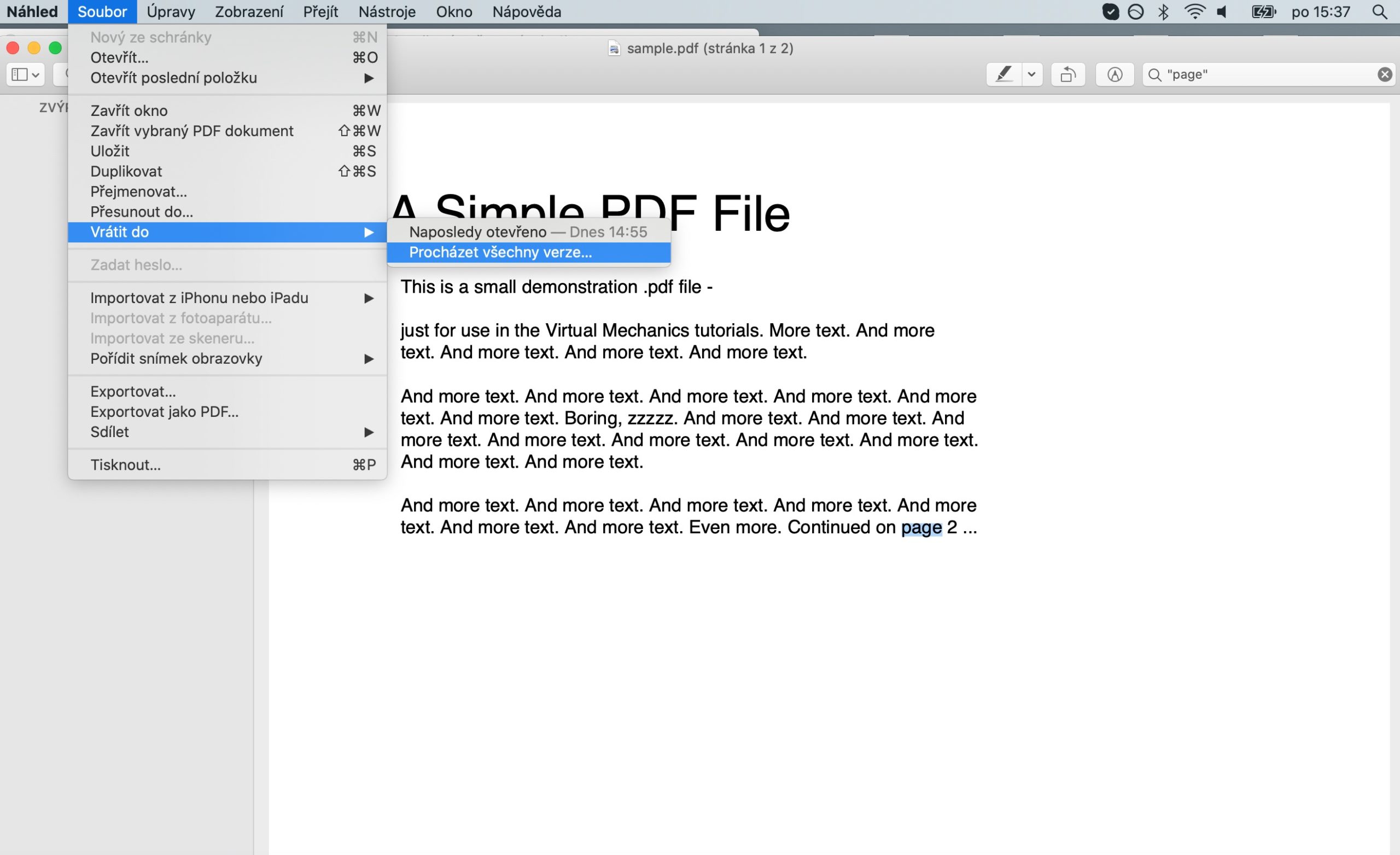 Nahled macOS Prochazet verze