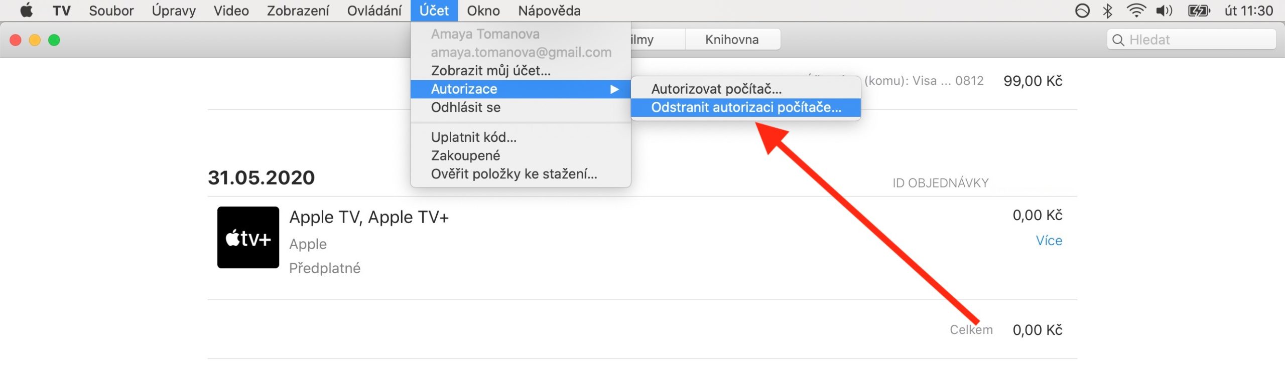 Apple TV na Macu prace s uctem 4 Apple TV na Macu prace s uctem