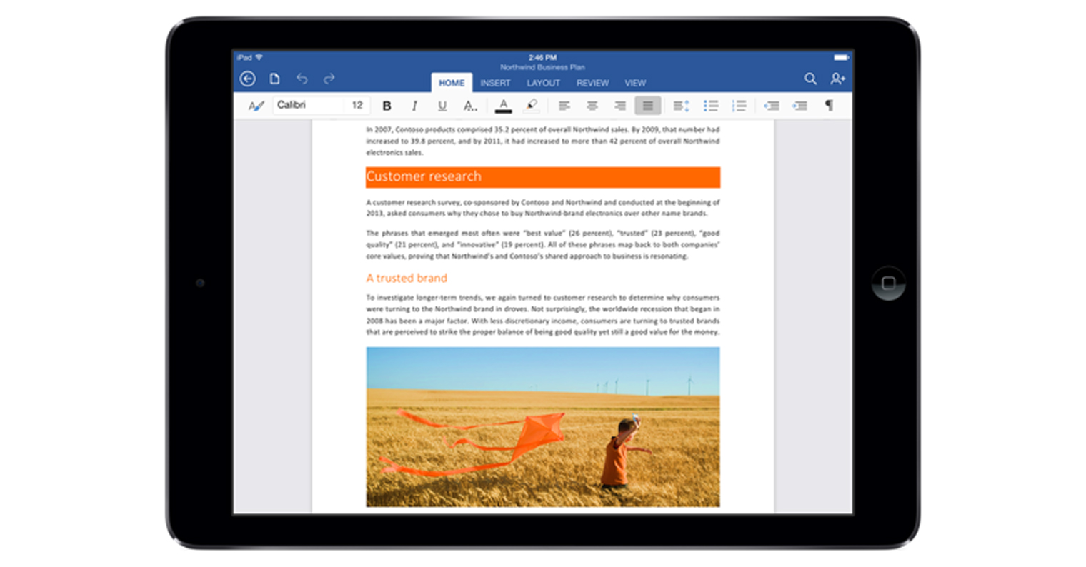 can you get microsoft word on an ipad