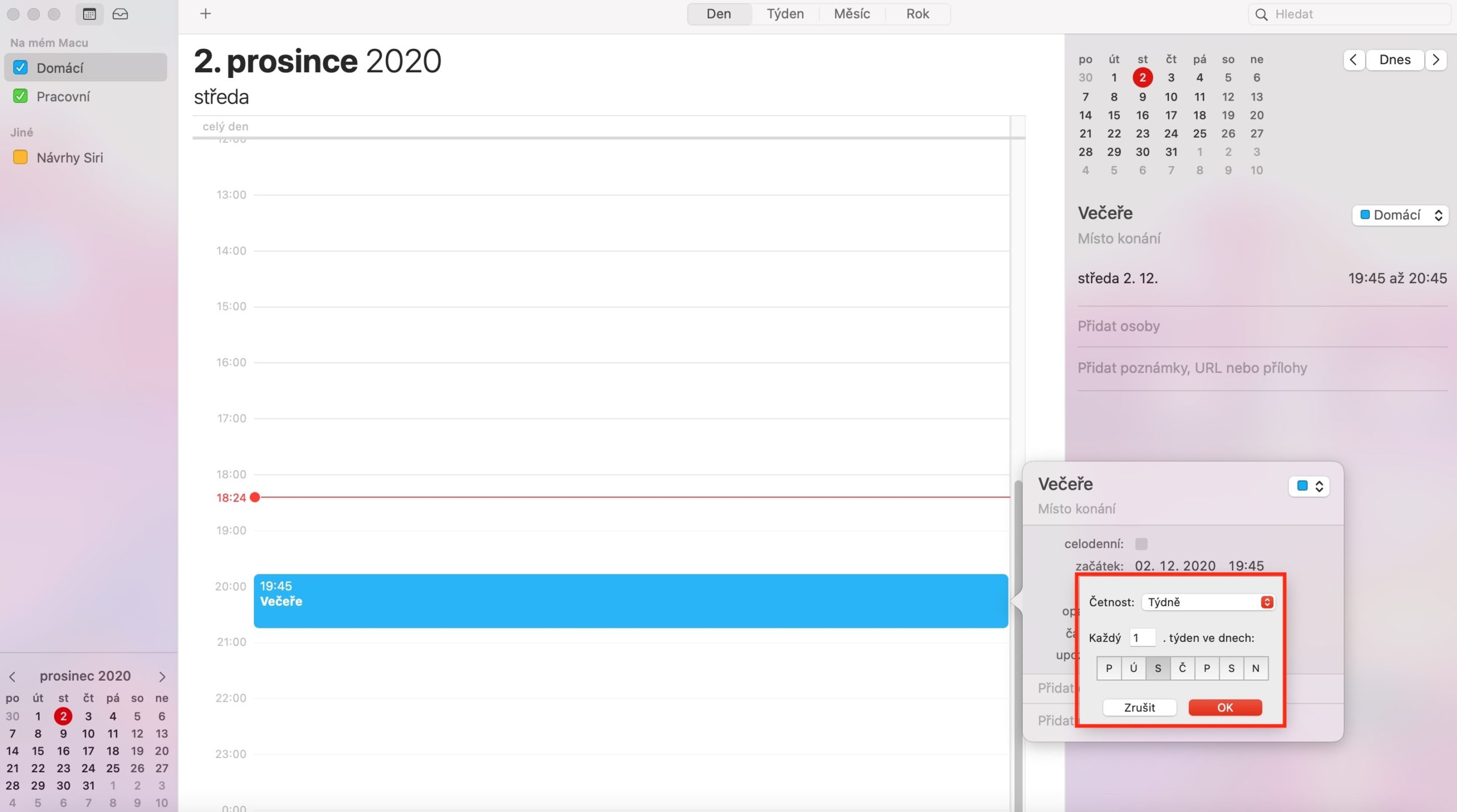 Kalendar Mac uprava udalosti