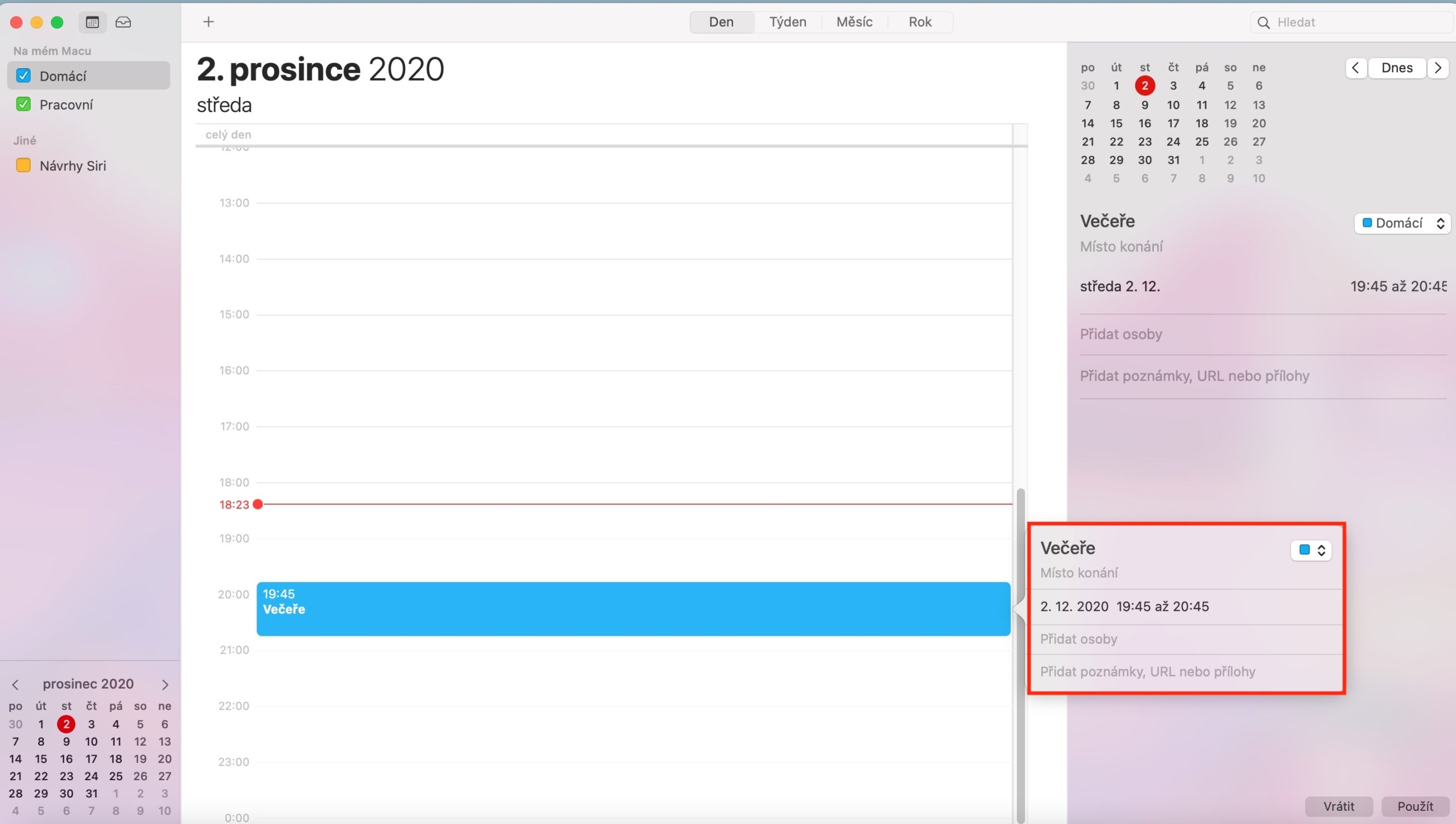Kalendar Mac uprava udalosti