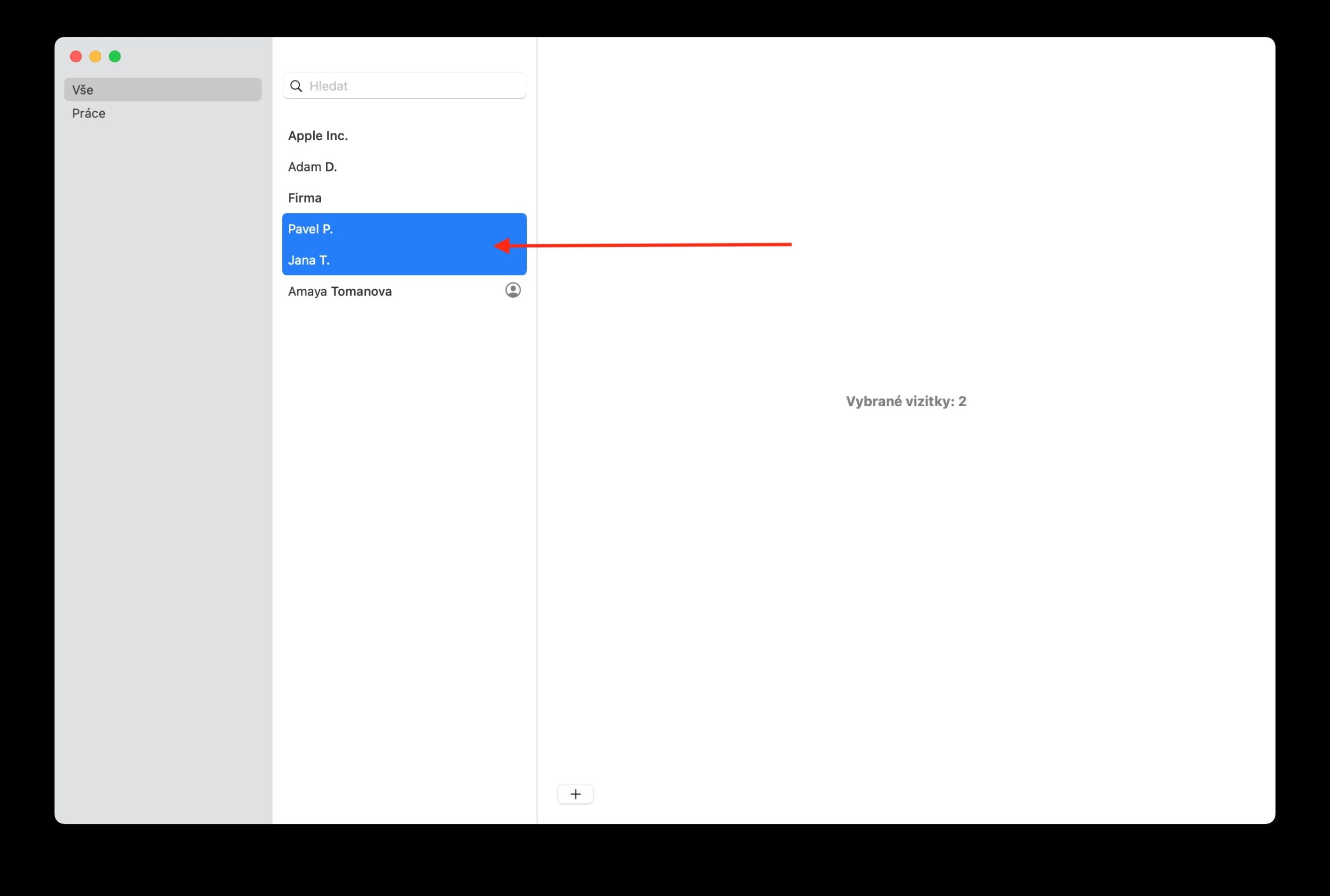 Kontakty macOS 3 Kontakty macOS