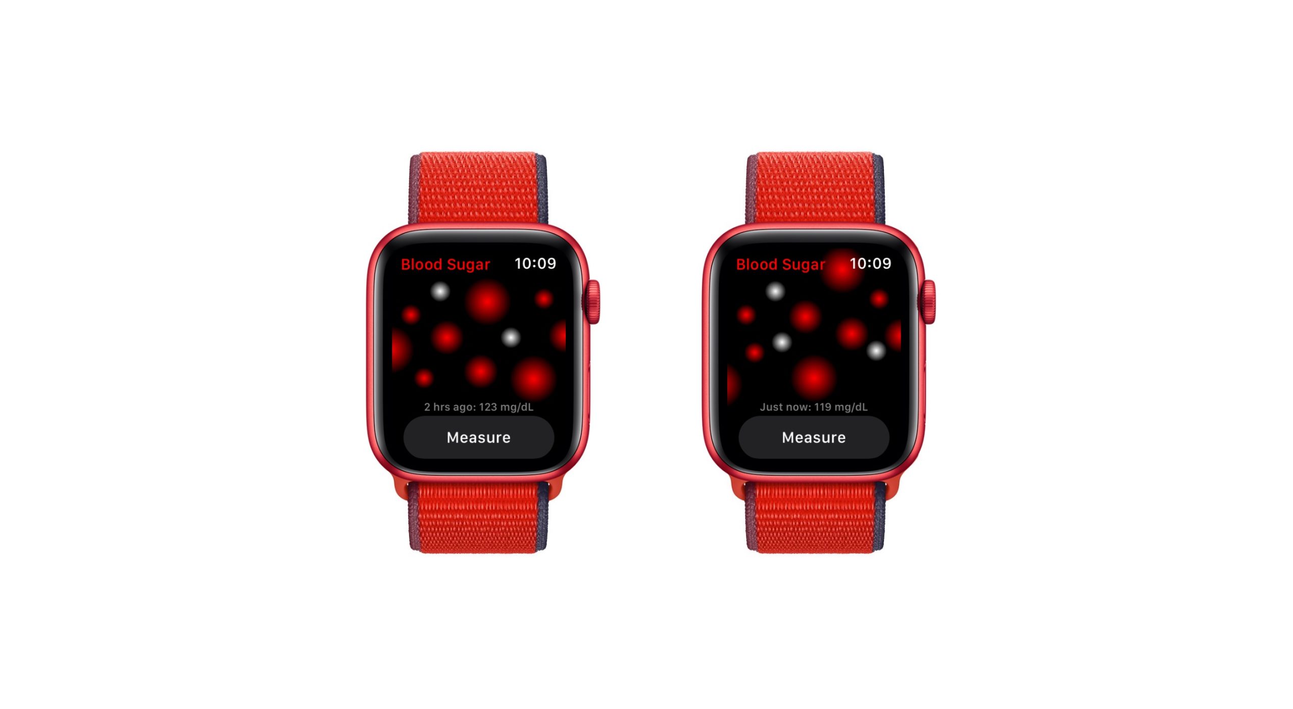 Apple Watch krevní cukr koncept