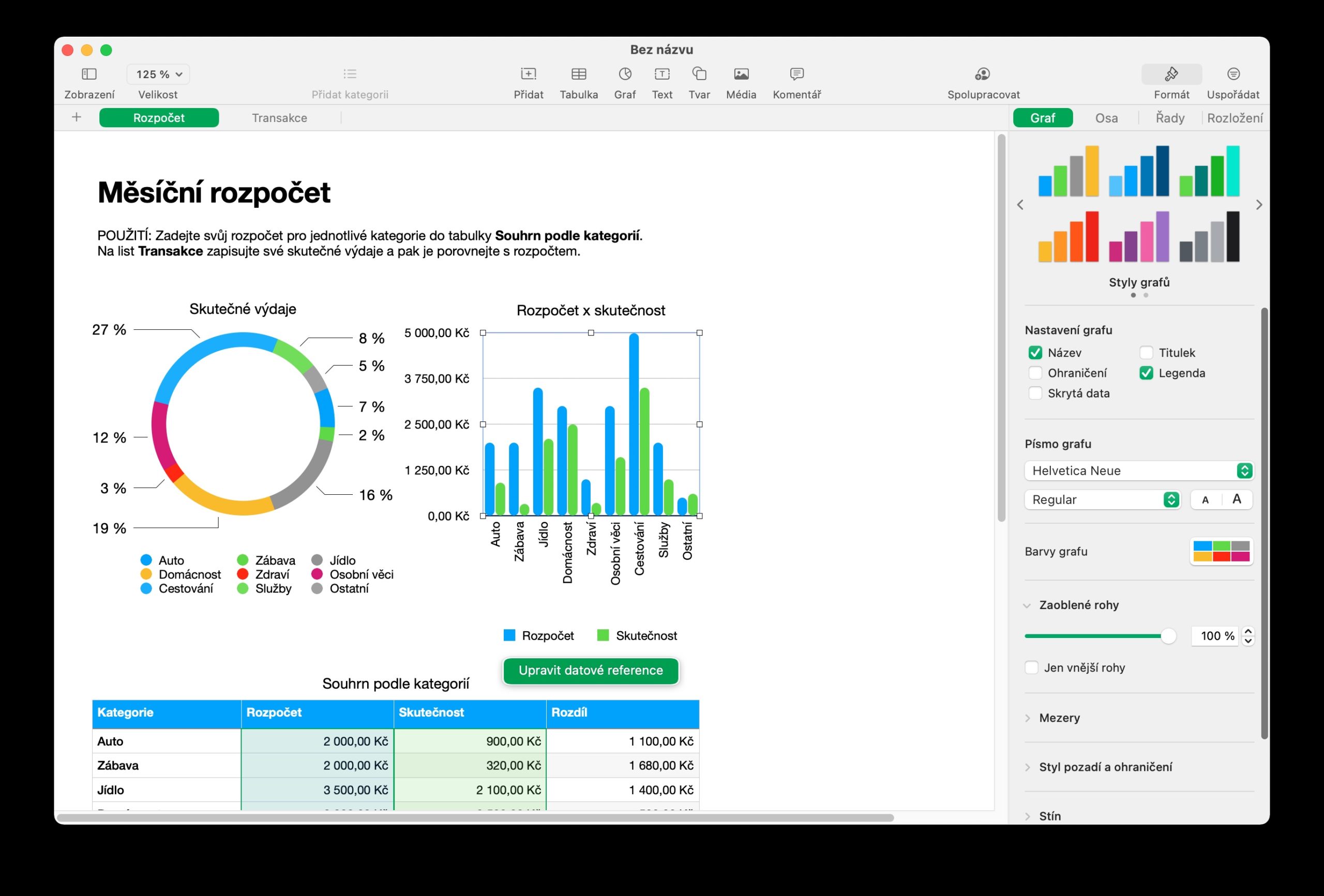Numbers Mac kopirovat styl