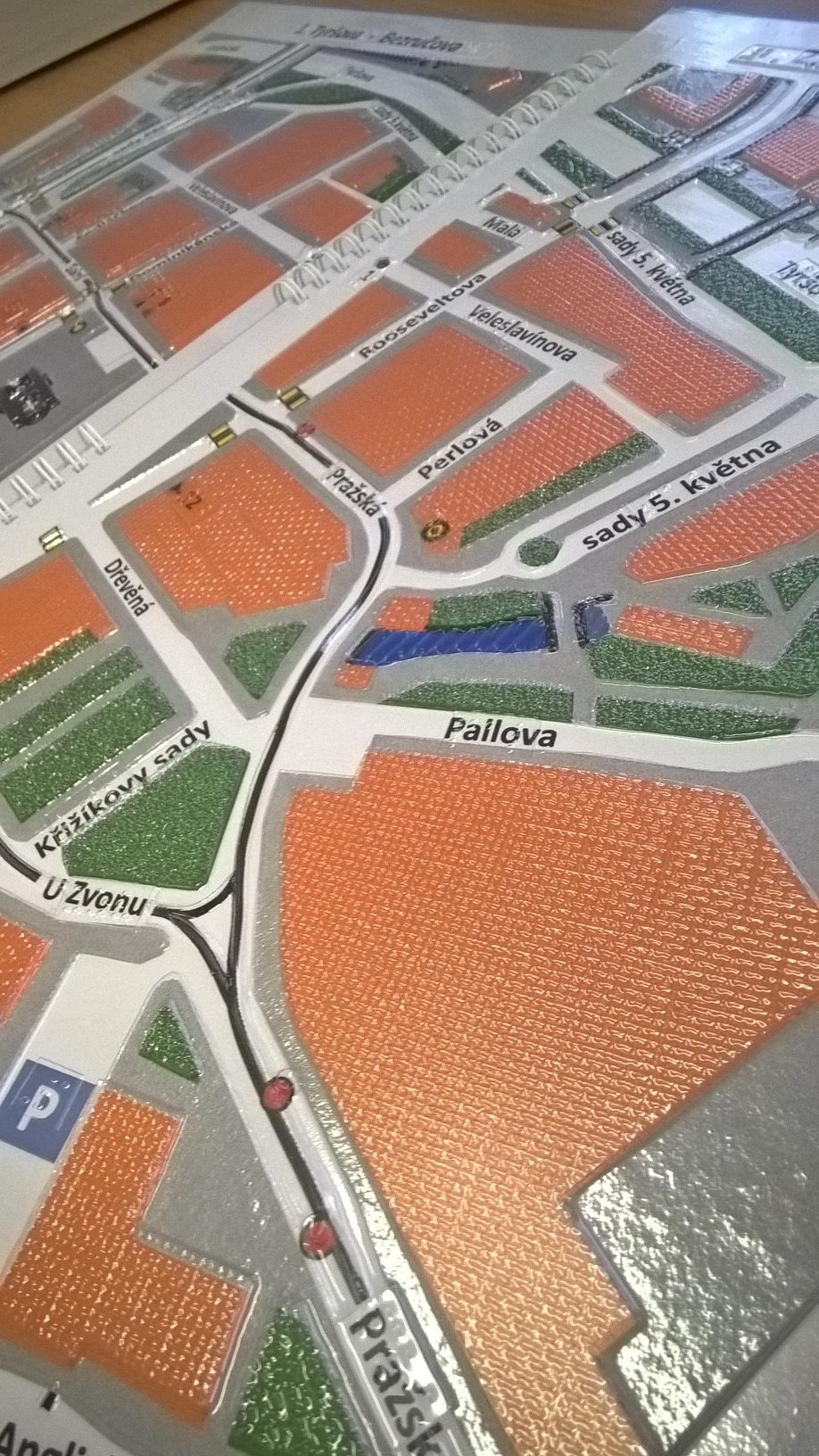 reliefni mapa plzen nevidomi