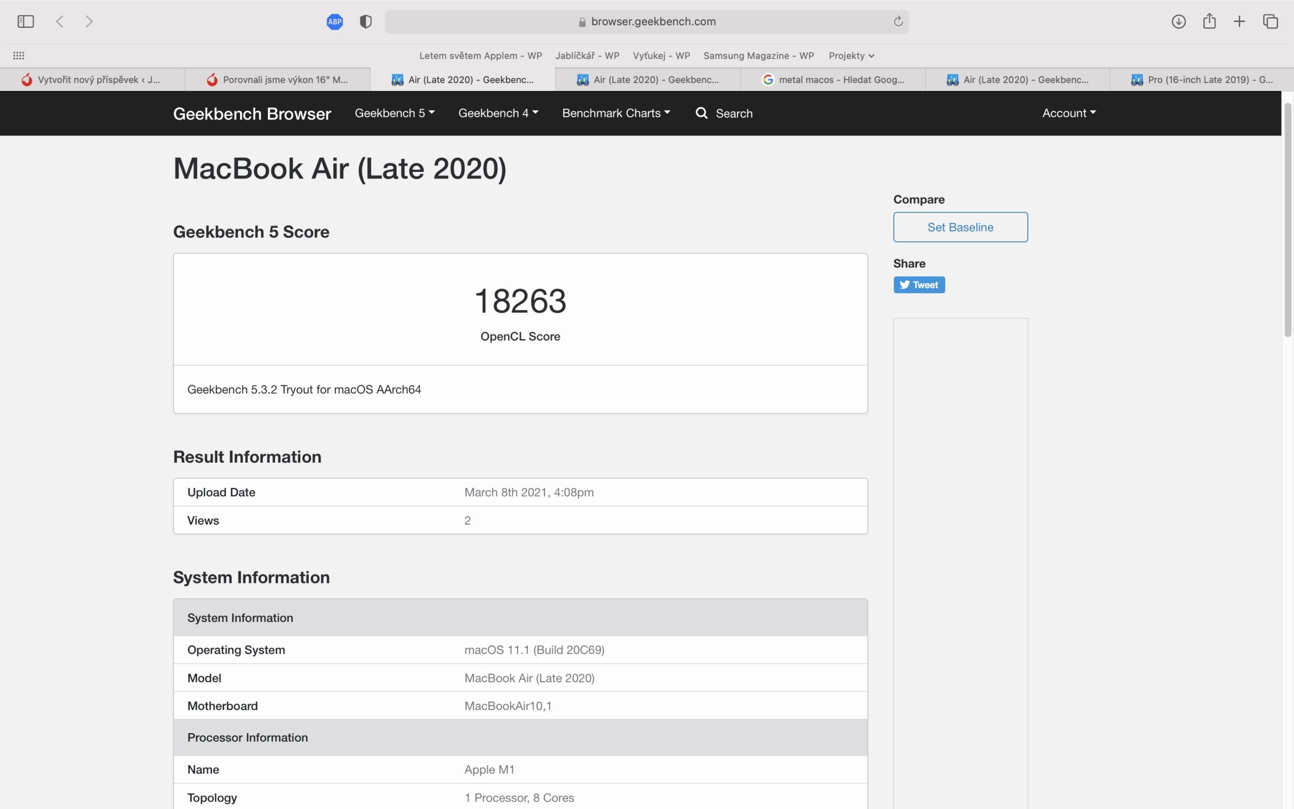 mba-m1-open-cl-geekbench1 macbook air m1 výkonnostní test