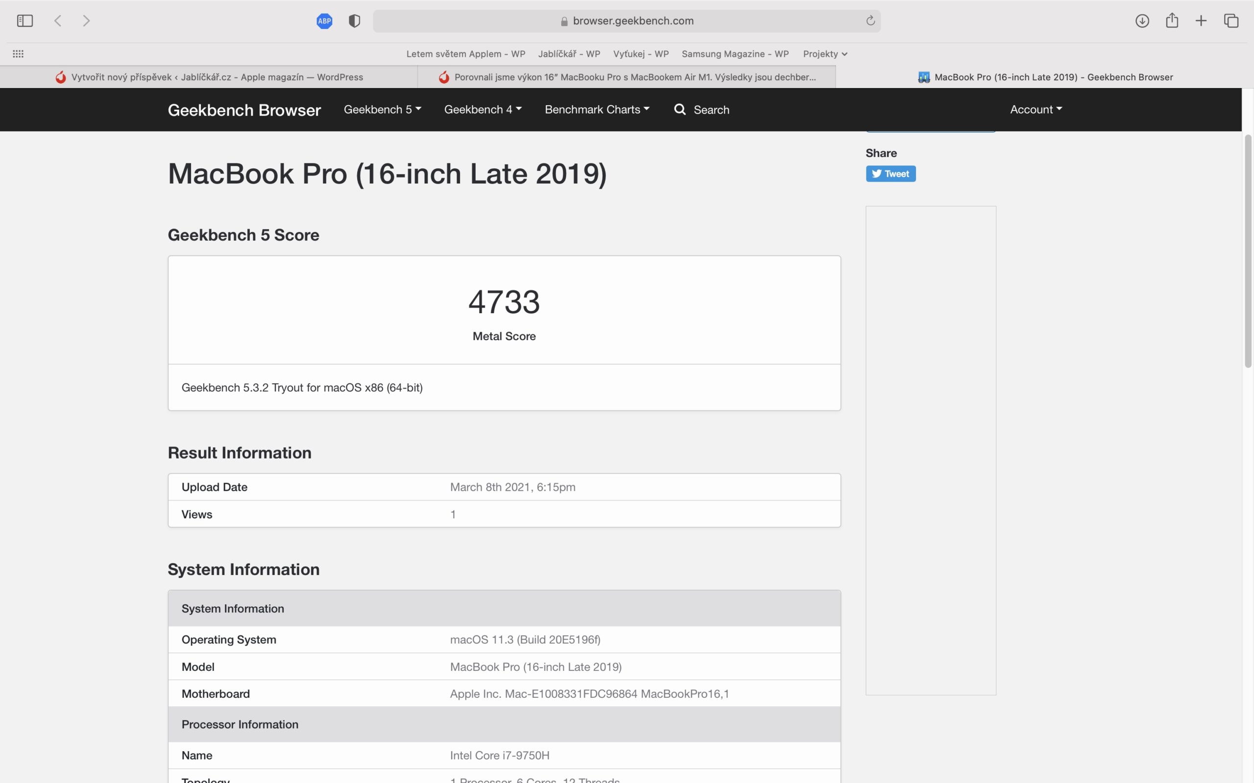mbp-16-metal-intel-geekbench1 16" macbook pro benchmark