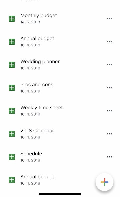Google tabulky offline