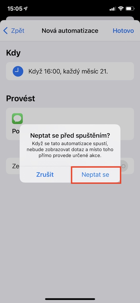 Jak nastavit čas odeslani zprávy?