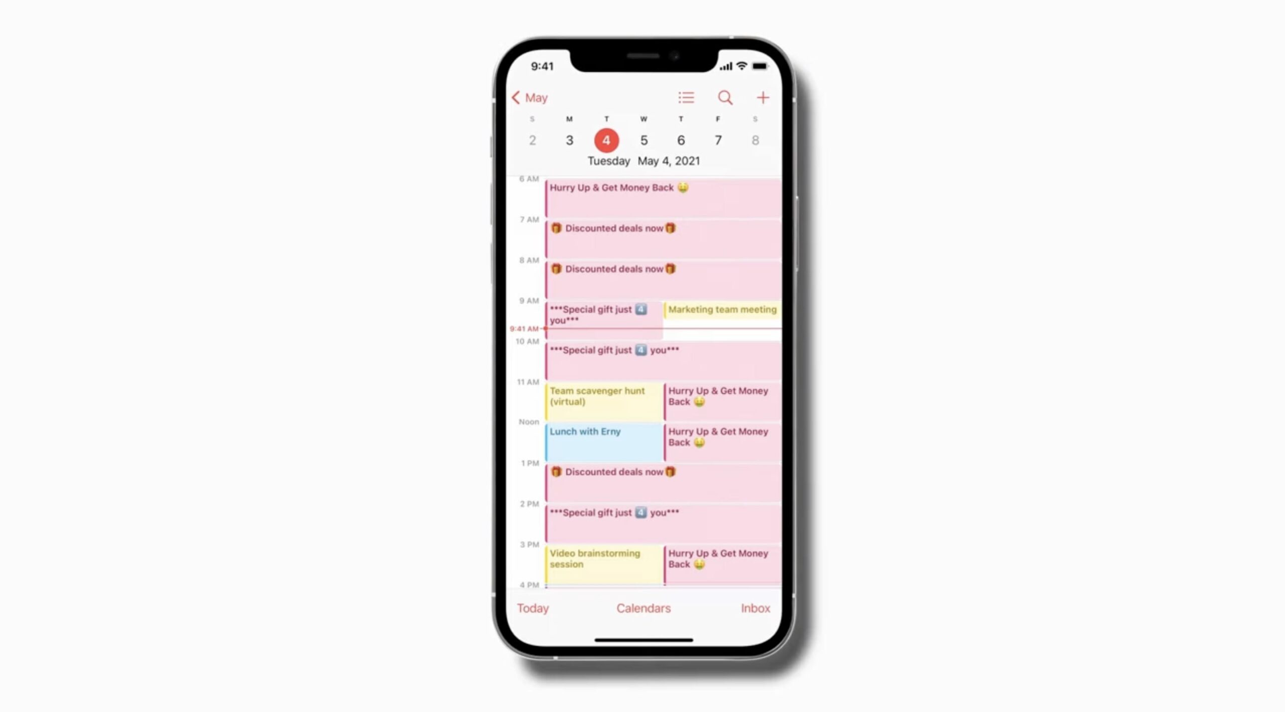 iCloud spam kalendář