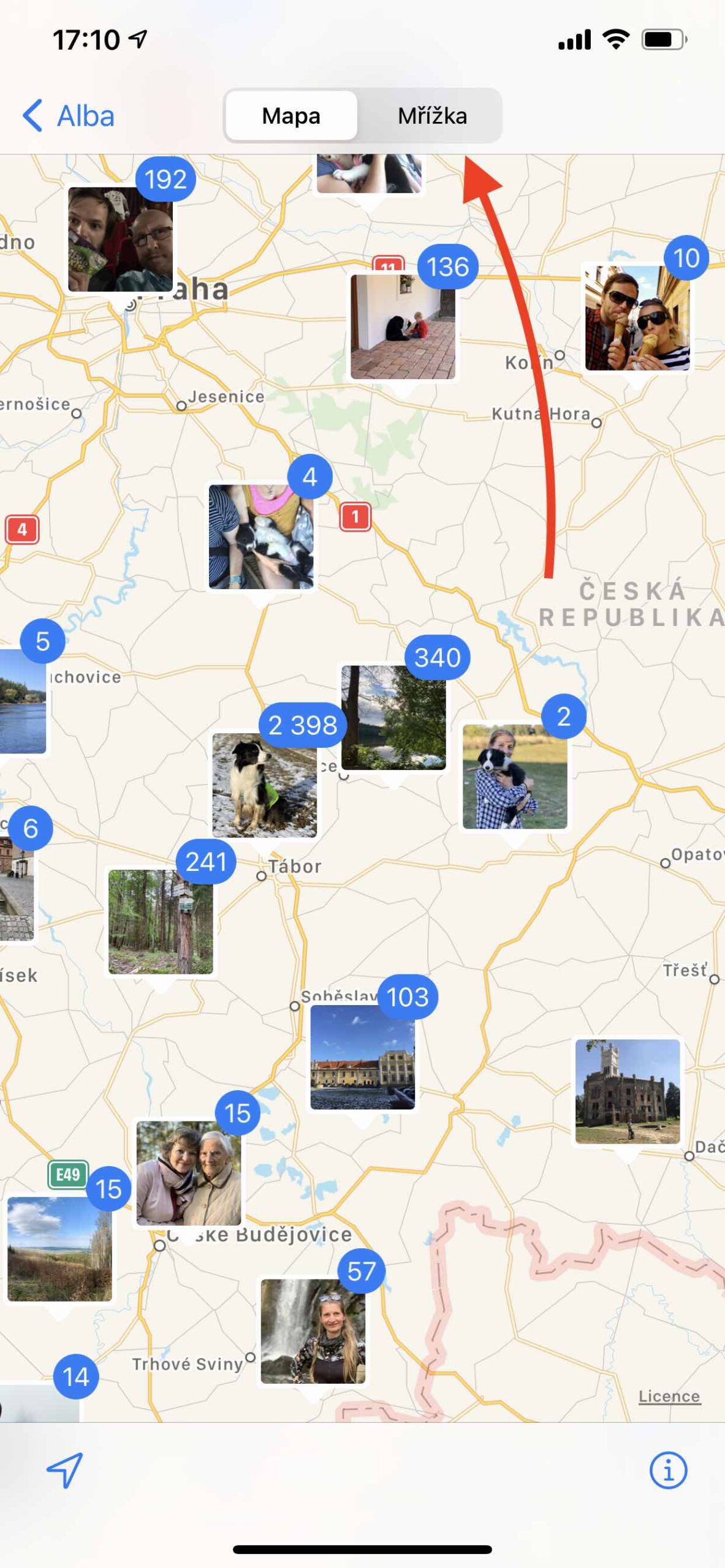 Zobrazení vzpomínkového filmu z určitého místa 3