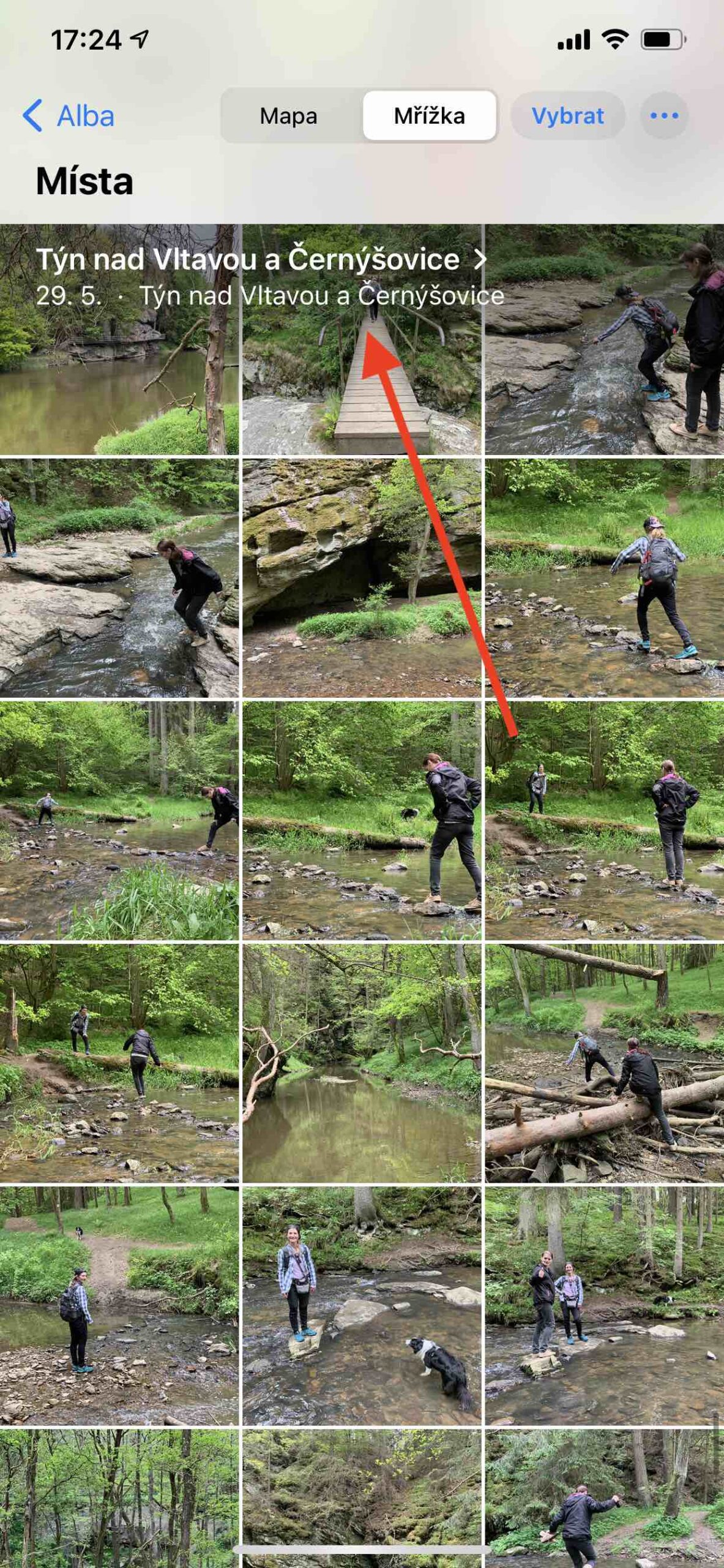 Zobrazení vzpomínkového filmu z určitého místa 4