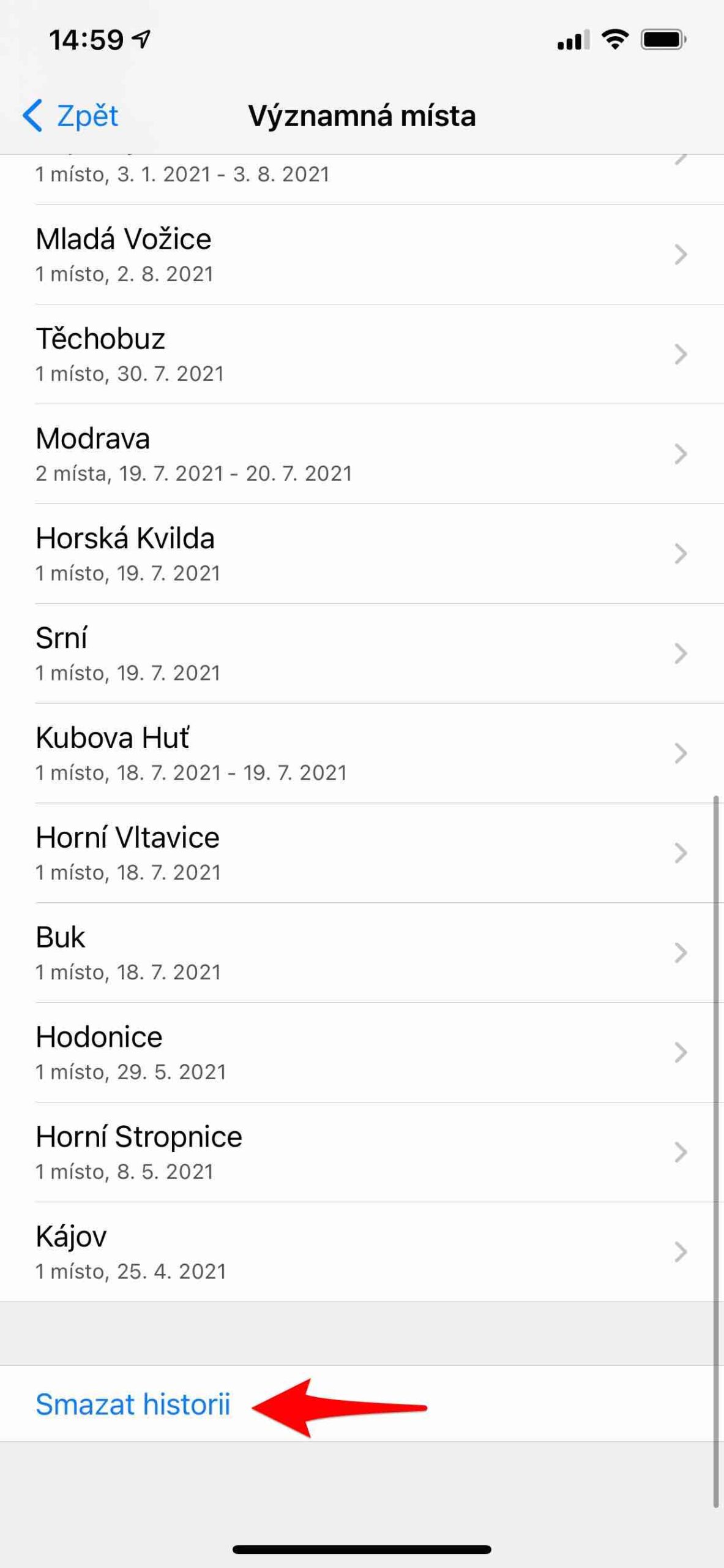 Významná místa a jejich smazání