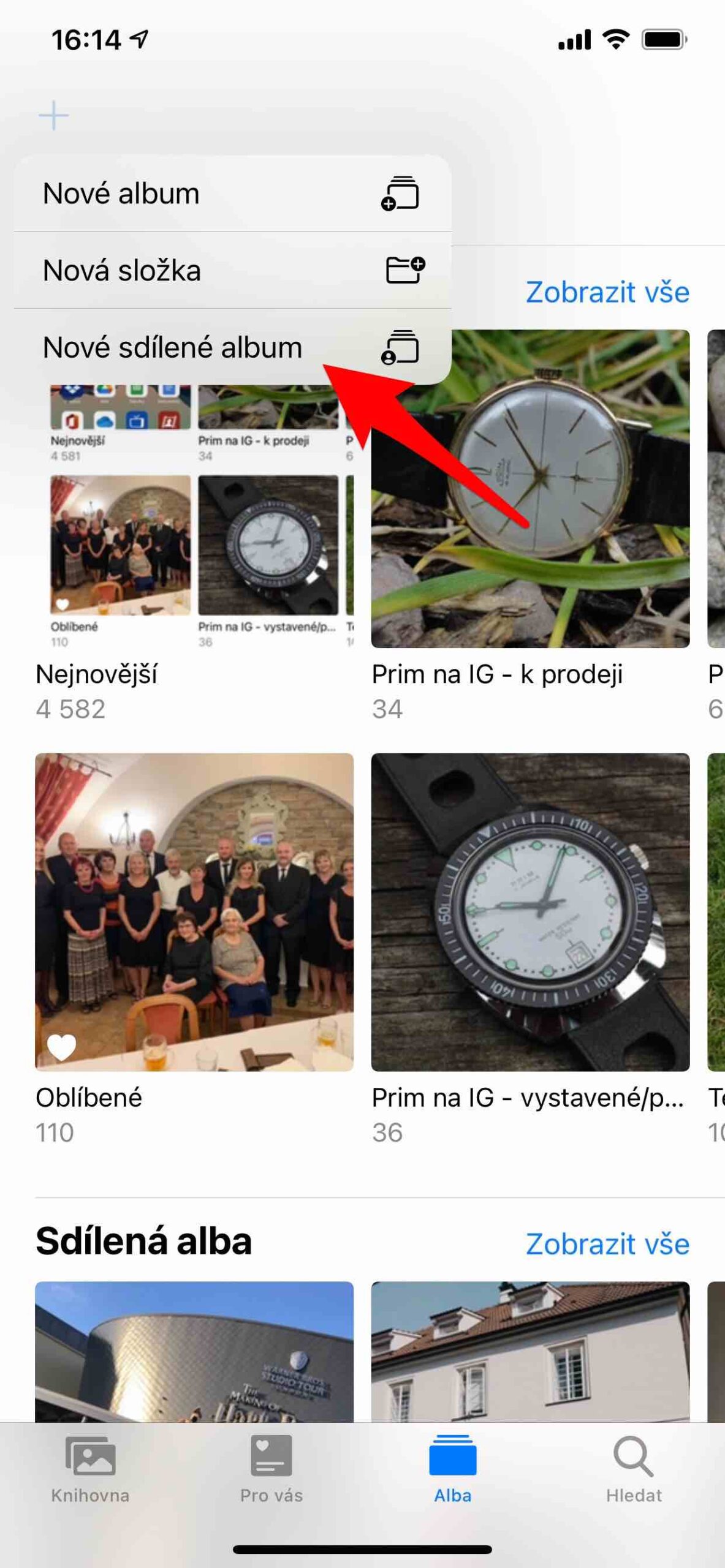 2 Tvorba alba 3 Sdílená alba