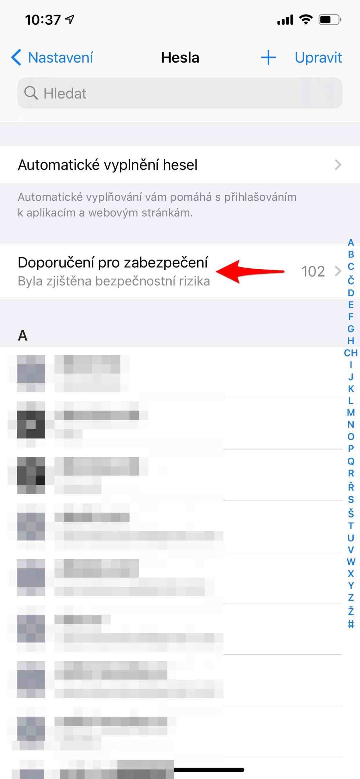 Seznam uniklých hesel