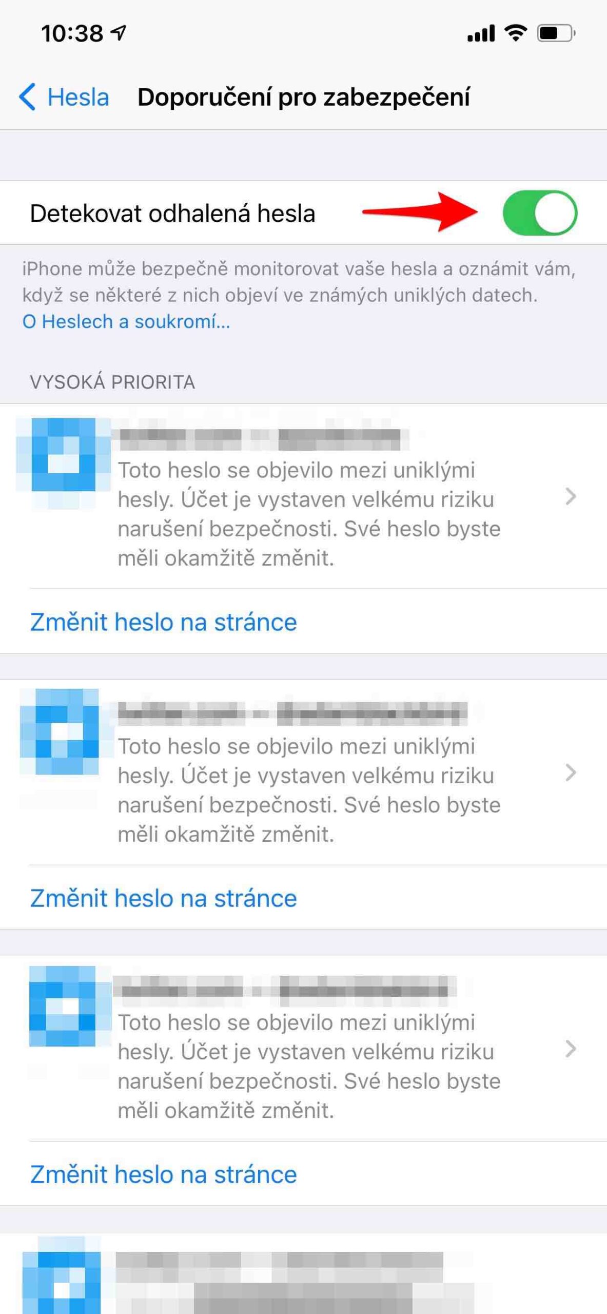 Seznam uniklých hesel