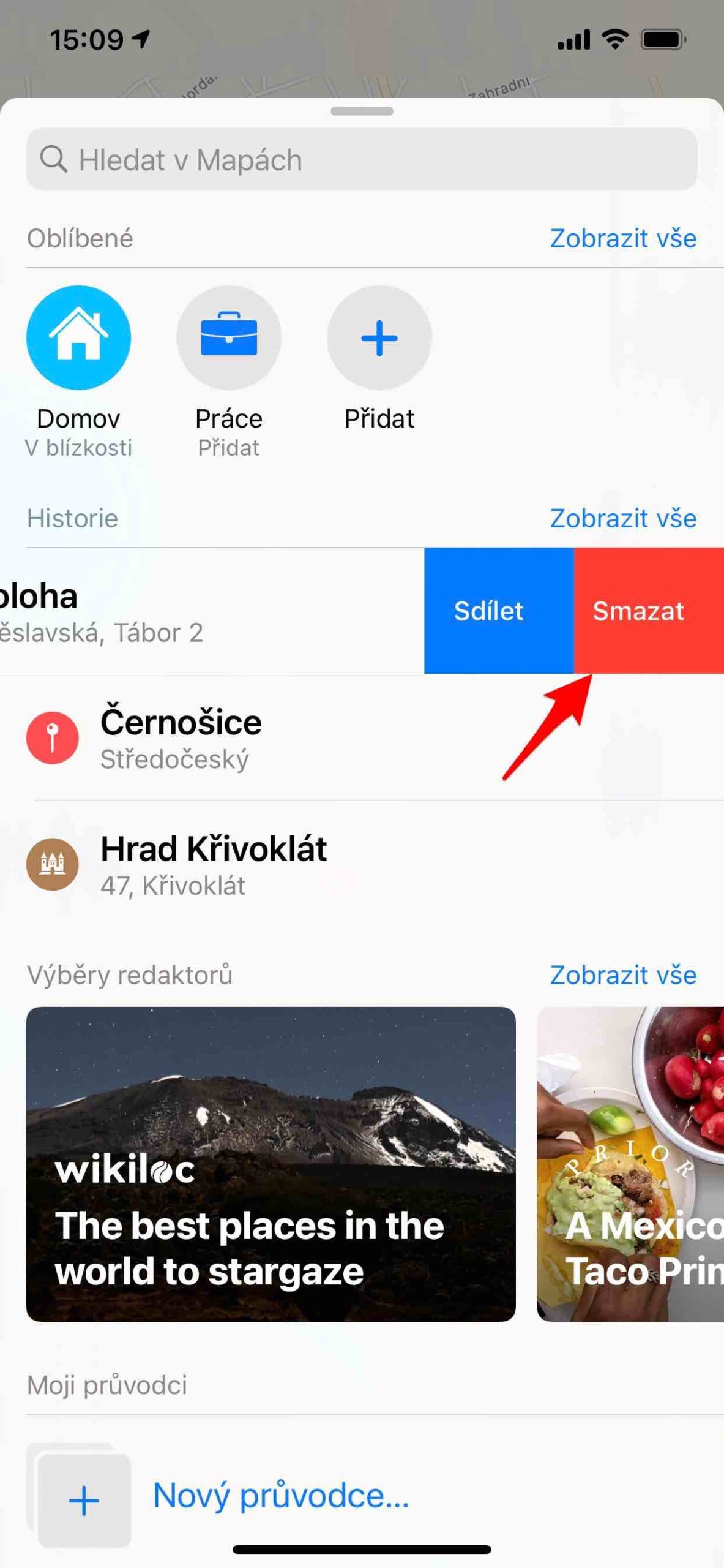 Významná místa a jejich smazání