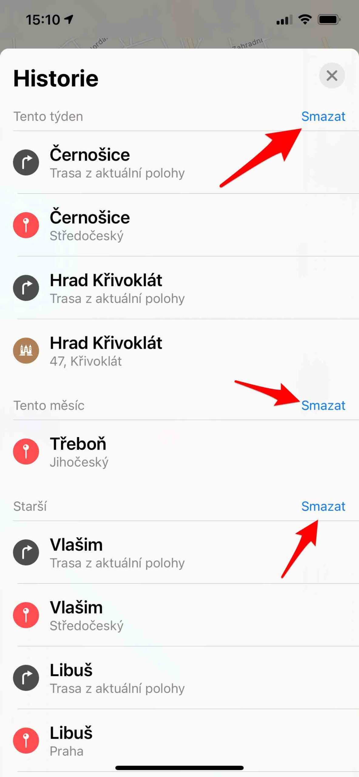 Významná místa a jejich smazání
