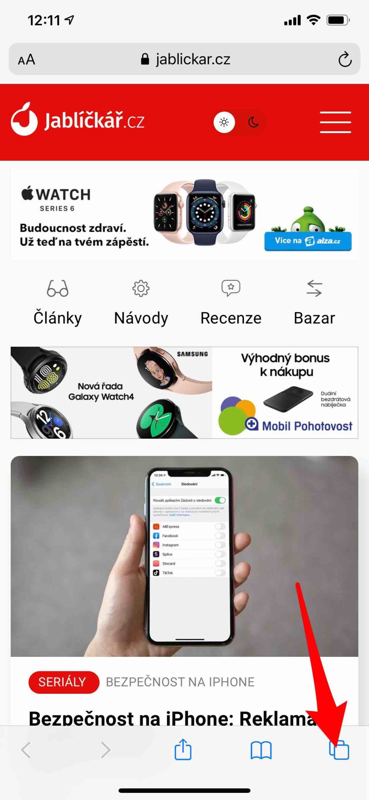 Anonymní procházení webu v Safari