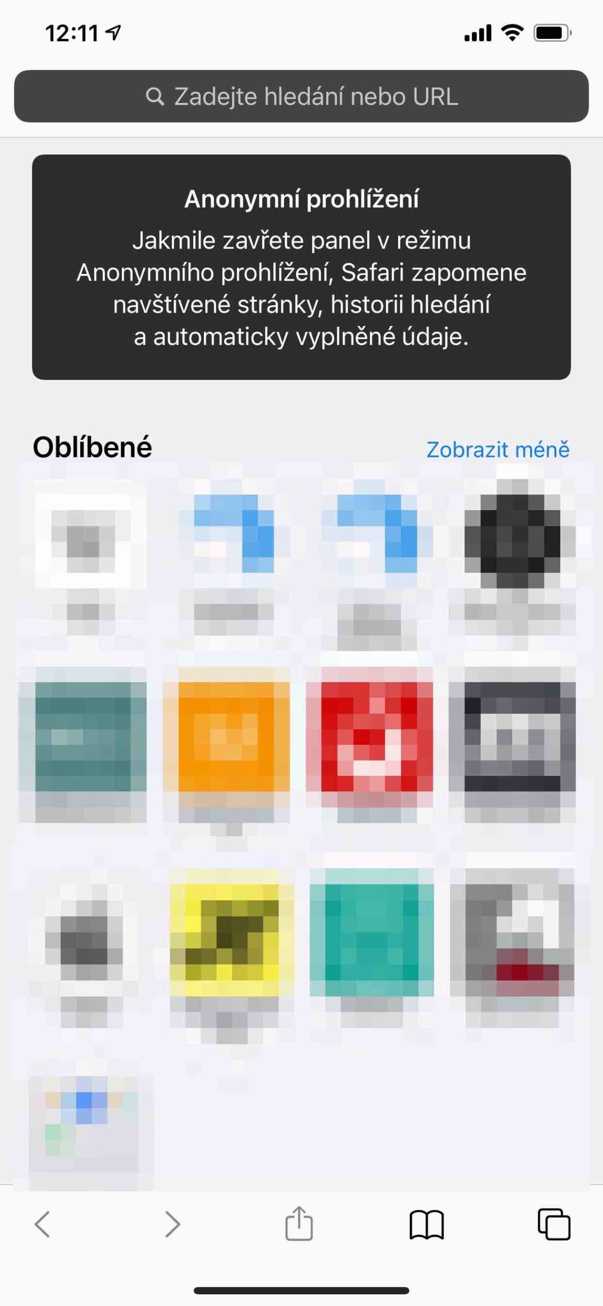 Anonymní procházení webu v Safari