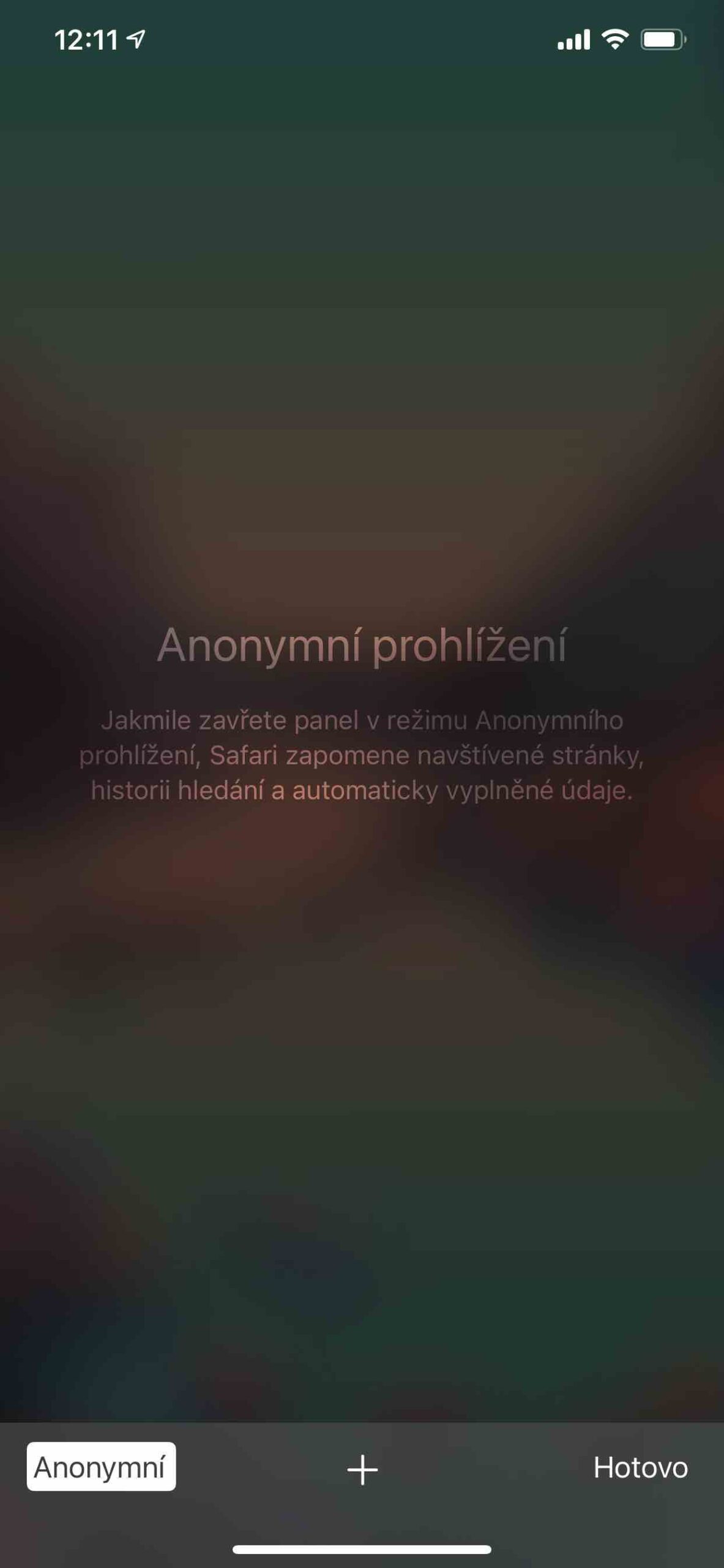 Anonymní procházení webu v Safari