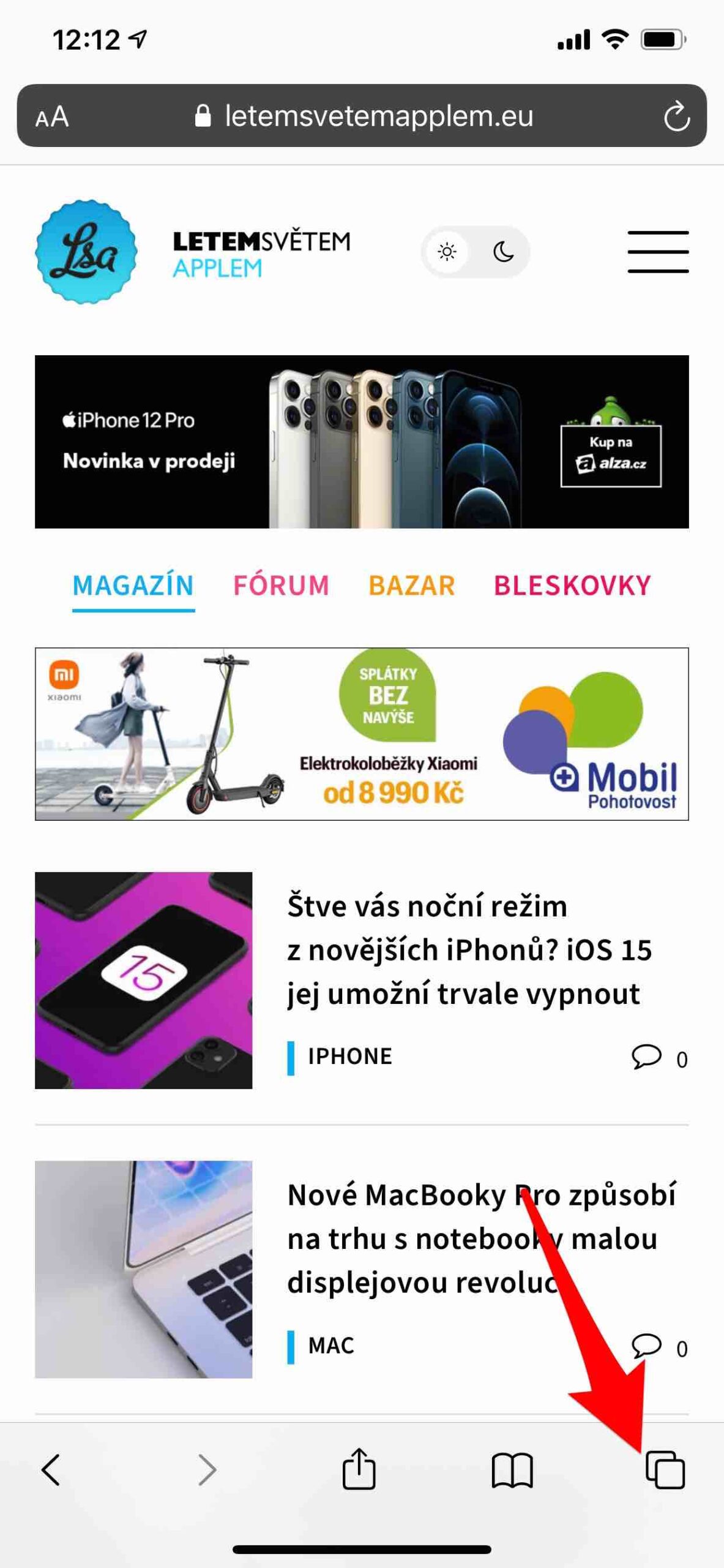 Anonymní procházení webu v Safari